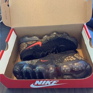 Women’s Nike size 7.5 Vapormax Cheetah and black sneakers